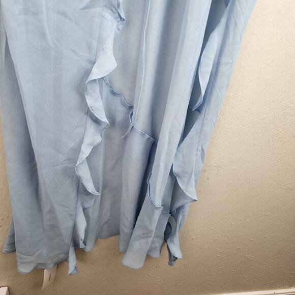 NEW Rumored Ruffle Wrap Maxi Dress Blue Angel Falls S - Picture 9 of 13